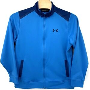 Under Armour Storm Fleece Full Zip Jacket Men's L Blue Fleece Cold Gear *READ*
